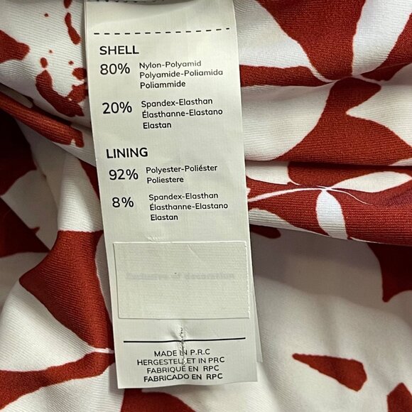 Cupshe Floral One Piece Swimsuit Womens XL O-Ring Back Tie Straps V Neck Red NEW - Picture 10 of 11